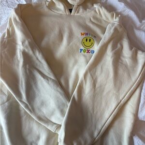 White fox smiley face hoodie